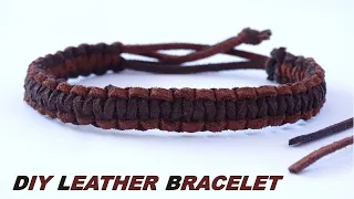 DIY Mad Max Style Flat Leather Cord Bracelet - Cobra Weave - CBYS Paracord Tutorial