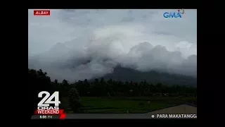 24 Oras: Bulkang Mayon, tatlong beses nagbuga ng usok at abo sa loob ng 24 oras