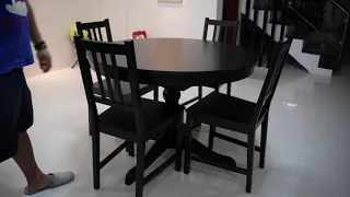 Ingatorp Extendable table + Stefan Dining Chair from Ikea Assembly Video | Ikea new home project