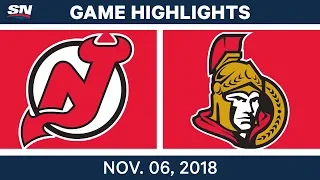 NHL Highlights | Devils vs. Senators – Nov. 6, 2018