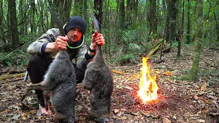 Wallaby Catch, Forage, COOK (60 Day Hunt & Gather Challenge)