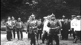 German Kaiser Wilhelm II and Tsar Ferdinand I of Bulgaria in World War I HD Stock Footage