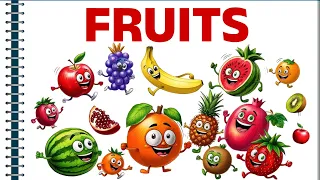 Learn Fruit Names for Kids | Learn Fruits English Vocabulary | Fruits Flashcards for Kids