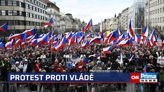 Protivládní protest v Praze přilákal tisíce lidí. Trenér Růžička se omluvil pro nemoc