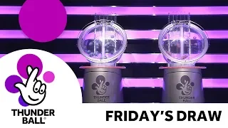 The National Lottery ‘Thunderball’ draw results from Friday 16th November 2018