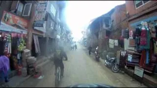 Riding into Bhaktapur City