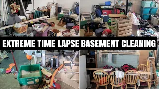 EXTREME CLEAN WITH ME | 😱 TIME LAPSE CLEANING BASEMENT | MESSY HOUSE CLEANING MOTIVATION