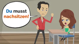 Deutsch lernen | Mia muss nachsitzen? | Wortschatz und wichtige Verben