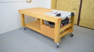 Homemade table with built saw / Workbench