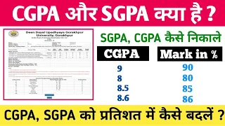 SGPA And CGPA क्या होता है | CGPA को प्रतिशत में कैसे बदले | How to Convert CGPA, SGPA Percentage