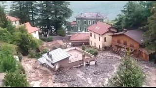 LAGLIO, LA CASA INVESTITA DA UN FIUME DI FANGO: LA PROPRIETARIA SALVATA DA POLIZIA E POMPIERI