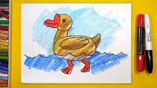 Как нарисовать Утку, Урок рисования для детей от 3 лет