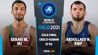 GOLD GR - 67 kg: M. GERAEI (IRI) v. N. ABDULLAEV (RWF)