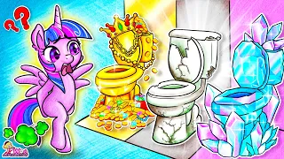 MY LITTLE PONY Twilight Don't Choose The Wrong Toilet! 🤩 Rich vs Poor vs Giga Rich Toilet Challenge