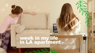 week in my life in LA apartment 🏡🔨 new couch and decor, internship, attempting a morning routine
