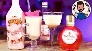 КЛУБНИКА со Сливками Mozart & Baileys - коктейли к 8 МАРТА / Моцарт и Бейлис