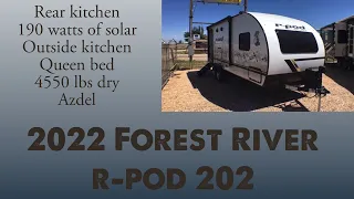 2022 Forest River r-pod 202 Rear Kitchen Travel Trailer