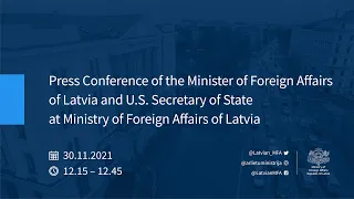 A joint press conference of the Latvian Minister of Foreign Affairs and the US Secretary of State