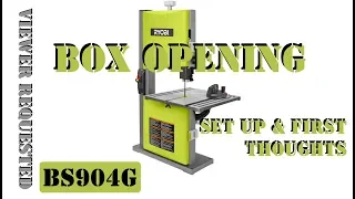 Ryobi 2.5 Amp 9 inch Stationary Corded Band Saw (BS904G) Box Opening & First Impression
