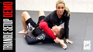 Laura Sanko MMA Demo | Triangle Setup From Mount