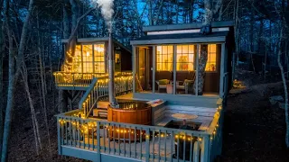 Winter Treehouse Escape | Wood Fired Hot Tub on Maine Coast