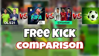 DLS 21 vs PES 21 vs FIFA 21 vs Winner Soccer | Free Kick Comparison Android 2021