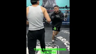 JOJO DIAZ IN CAMP FOR GESTA WORKING THE MITTS