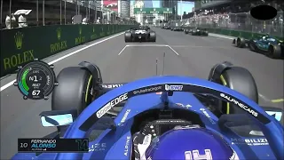 Fernando Alonso First Lap Onboard Around Azerbaijan