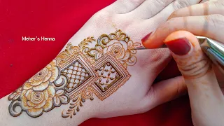 Eid Special Back Hand Mehndi Design | Eid Henna Design || Meher's Henna