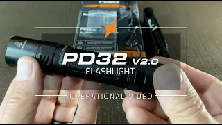 Fenix PD32 V2.0 Flashlight Operational Demo Video