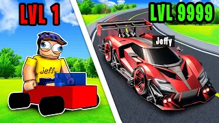 Jeffy Upgrades Level 1 vs Level 999 FASTEST CAR in Roblox!