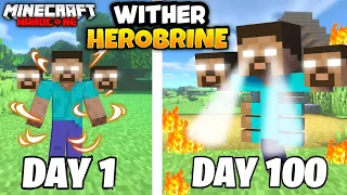 I Survived 100 Days as WITHER HEROBRINE in Hardcore Minecraft... (Hindi)