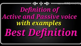 Definition of Active and passive voice| अंग्रेजी | Active passive