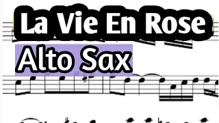 La Vie En Rose Alto Sax Sheet Music Backing Track Play Along Partitura