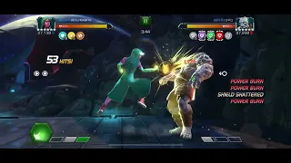 MCoC Viv Vision vs Korg AW boss fight (prowess power, expert map)