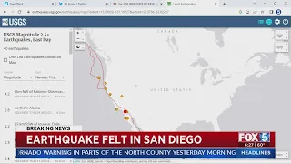 Earthquake Felt In San Diego