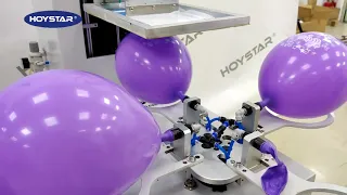 How balloons are printed by semi auto screen printing machine ?