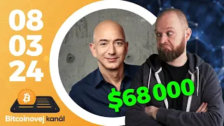 Nakoupil Jeff Bezos Bitcoin?🚀 | S&P500 vs Bitcoin📊 | Šance na Ethereum ETF🔷 - CEx 08/03/2024