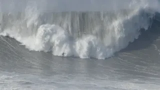 Lucas Chumbo Chianca: Massive Whipeout at an epic Day at Nazaré - 02-25-2022  [RAW FOOTAGE]