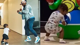 Floyd Mayweather 1 Y/O Grandson SHADOW Boxing Floyd’s DEFENSE & OFFENSE (NBA YoungBoy Son)