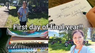 A Realistic First Day Of Third Year💕 😃|| JNC Vlog ||Geography Student