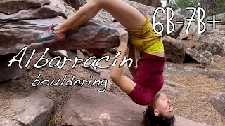 jugando en Albarracín 🧗🏽‍♀️6b - 7b+ (V4-8) 🥰 bouldering fun moderates in "the Font of Spain"