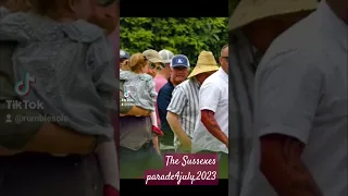 Harry, Meghan, Prince Archie, Princess Lilibet Diana parade Montecito 4july,2023💞💙💖👑