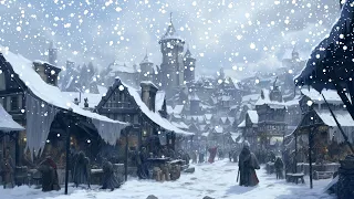 Medieval Village in Winter - Fantasy Medieval Life - 10 Hour Celtic Music for Sleep and Relaxation