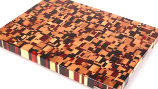 Chaotic pattern cutting board made of birch, wenge and padauk