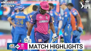 Mumbai Indians Vs Rajasthan Royals IPL 38th Match Highlights 2024 | RR vs MI IPL 2024 Highlights