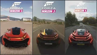 Forza Horizon 2 vs Forza Horizon 3 vs Forza Horizon 4 - McLaren P1 Sound Comparison