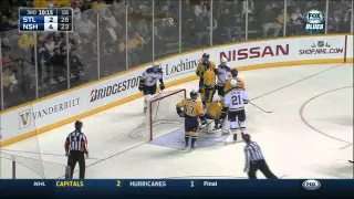 Colin Wilson breakaway backhand goal 4-2 St. Louis Blues vs Nashville Predators Dec 4 2014 NHL