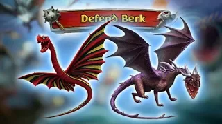 Slitherwing & Grim Gnasher vs. Fleet 500 ~ 505 - Defend Berk | Dragons: Rise of Berk