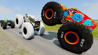 BeamNG Random - Monster Trucks Racing, Freestyle and Mud Battle with High Speed Jumps